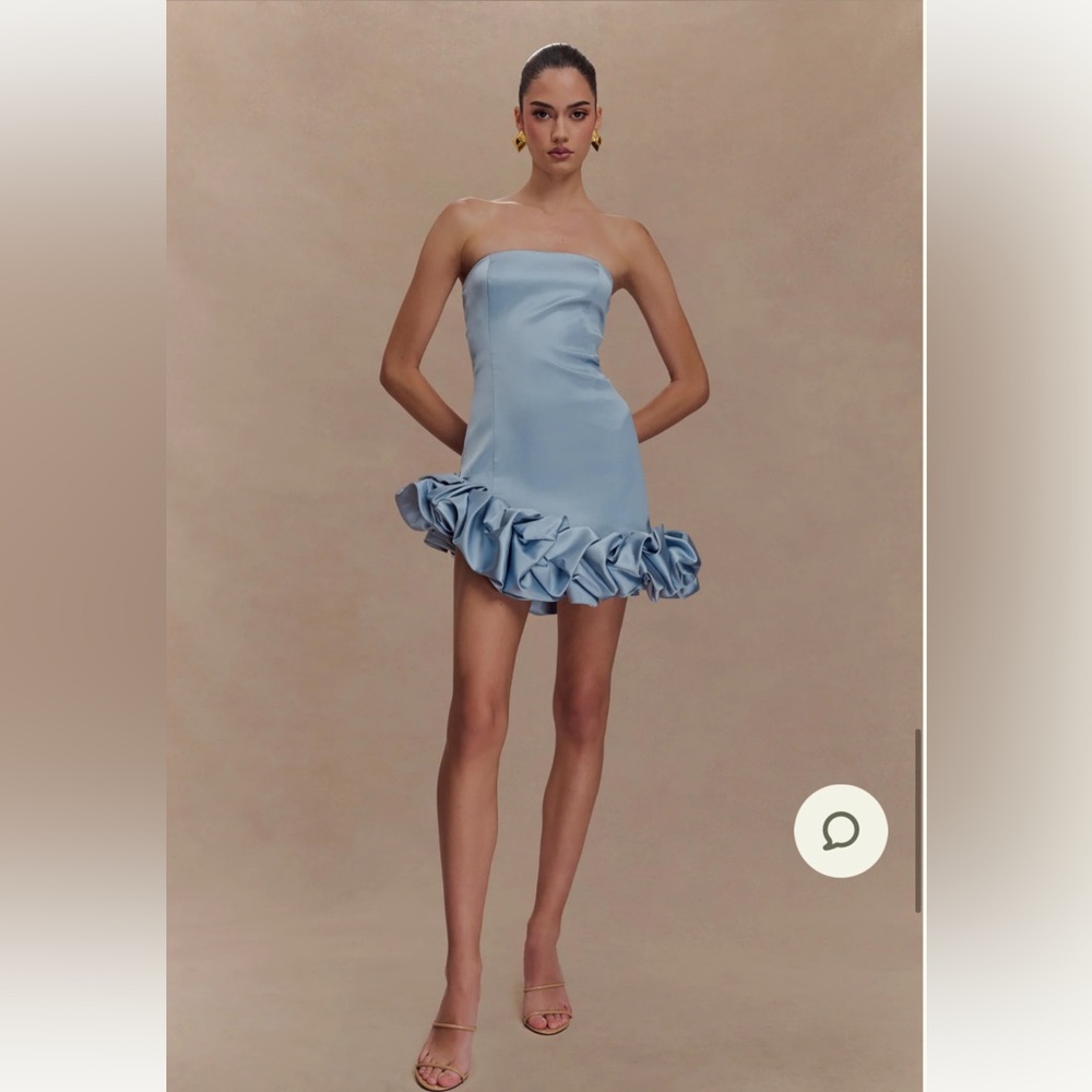 Meshki Alba Bubble Mini Dress - Cornflower Blue